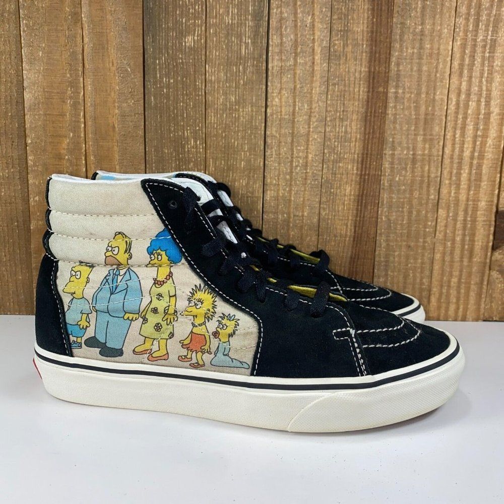 Vans SK8 Hi Simpsons Family Portarait Womens 8.5 Black High Top Casual Shoes